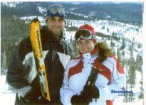 Skiing with Lara in 2006